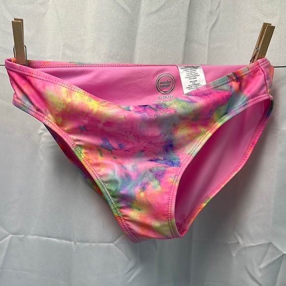 Wonder Nation Bright Pink Unicorn Tankini 2 piece Swimsuit with Butterfly Detail - Picture 5 of 7